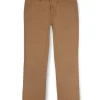 Gini And Jony Boys Khaki Solid Cotton Trouser Fixed Waist