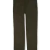 Gini And Jony Boys Olive Solid Cotton Fixed Waist Trouser