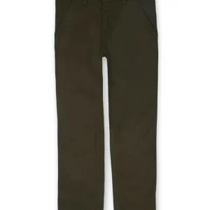 Gini And Jony Boys Olive Solid Cotton Fixed Waist Trouser