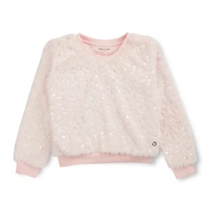 Gini And Jony Girls Pink Solid Fleece Full Sleeves Sweat Shirt