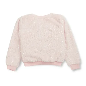 Gini And Jony Girls Pink Solid Fleece Full Sleeves Sweat Shirt