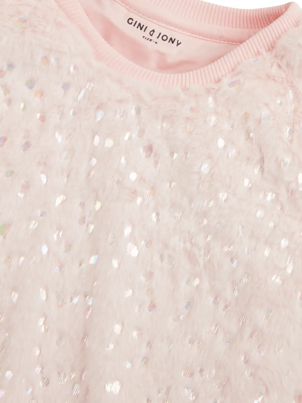 Gini And Jony Girls Pink Solid Fleece Full Sleeves Sweat Shirt