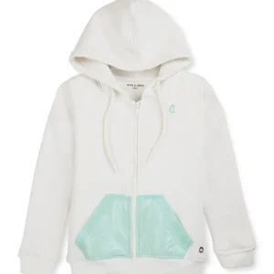 Gini And Jony Girls White Solid Fleece Full Sleeves Knits Jacket