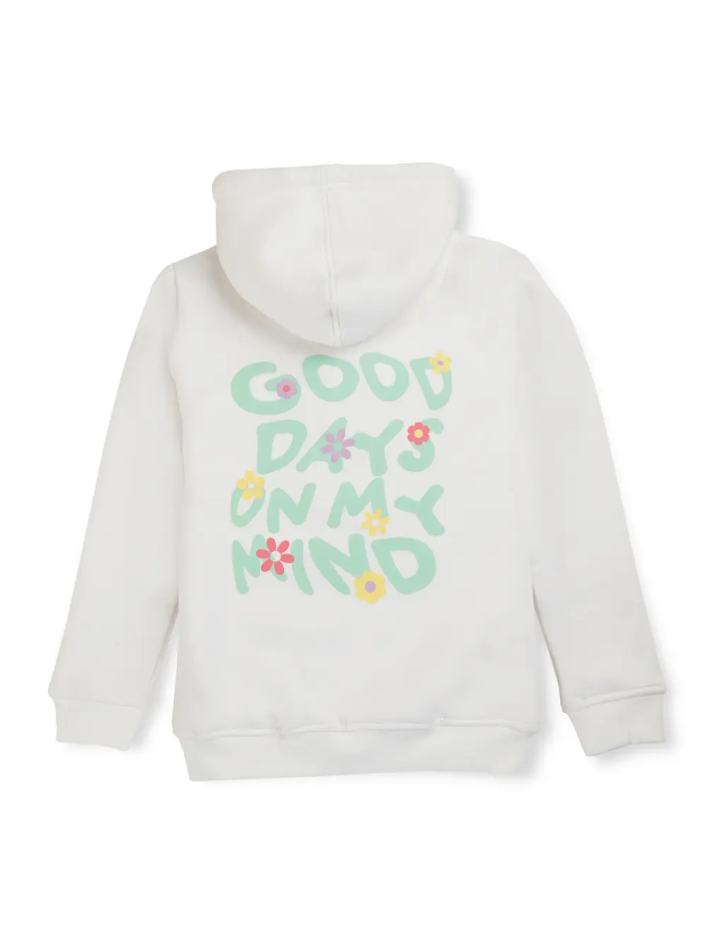 Gini And Jony Girls White Solid Fleece Full Sleeves Knits Jacket