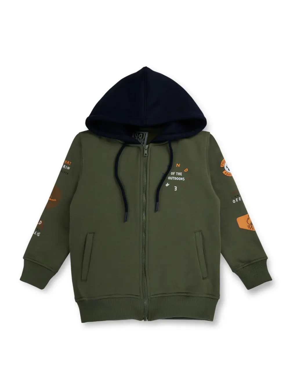 Gini And Jony Boys Green Solid Cotton Full Sleeves Knits Jacket