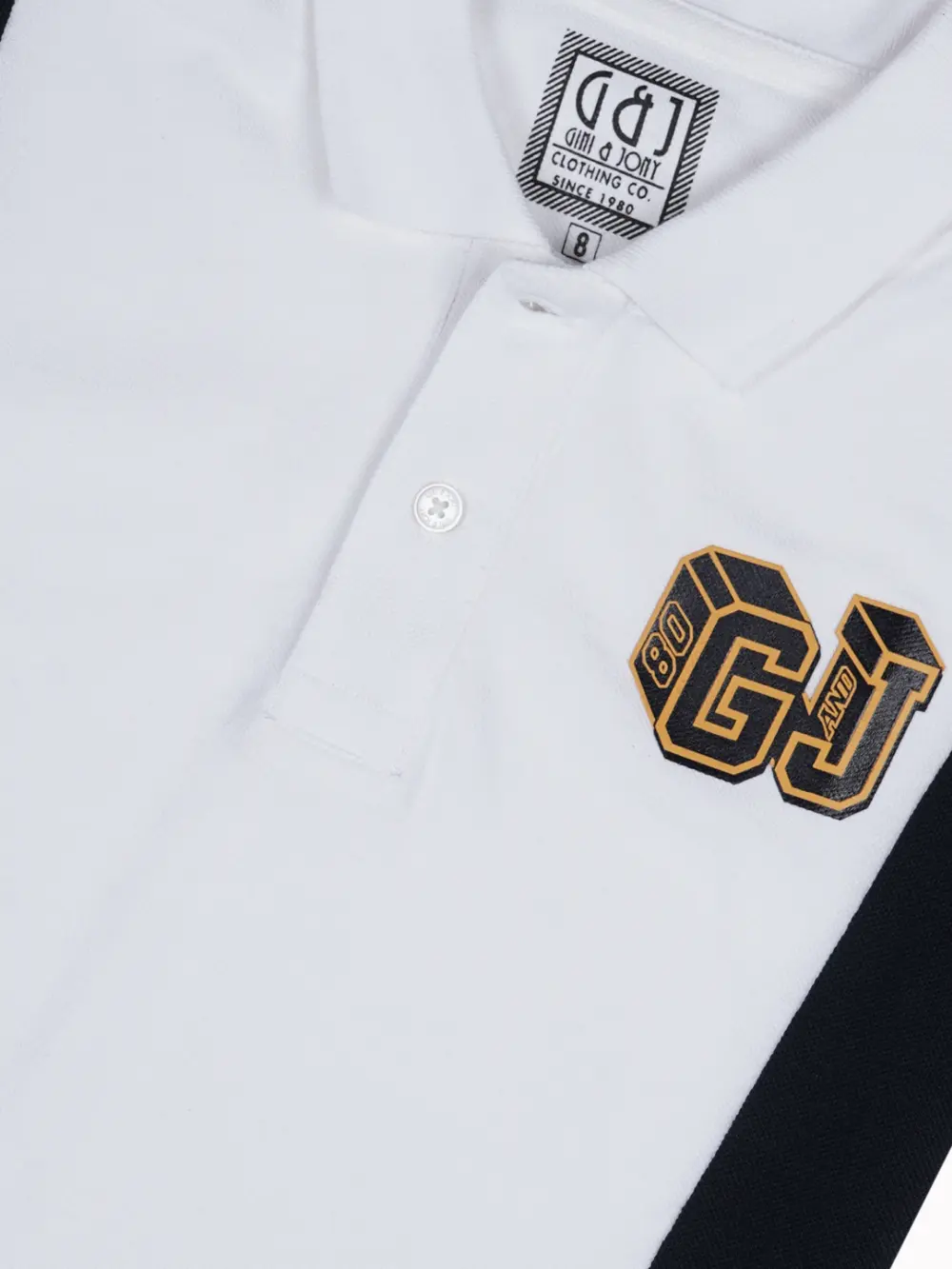 Gini And Jony Boys White Colorblock Cotton Half Sleeves Polo T-Shirt