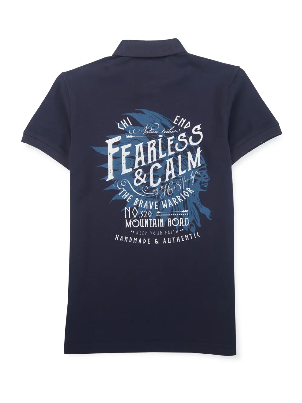 Gini And Jony Boys Navy Blue Typographic Print Polo T-Shirt Half Sleeves