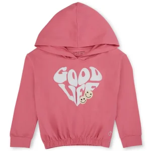 Gini And Jony Girls Pink Typographic Print Cotton Knits Top Full Sleeves 9-12M