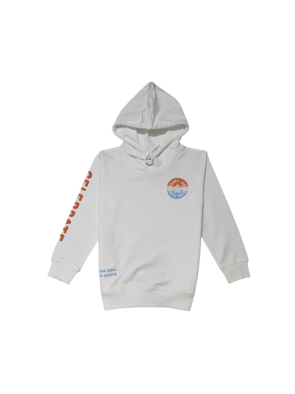 Gini And Jony Boys White Typographic Print Cotton Sweat Shirt Full Sleeves