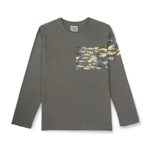 Gini & Jony Boys' Blue T-Shirt Knitshand-Wash Regular Fit