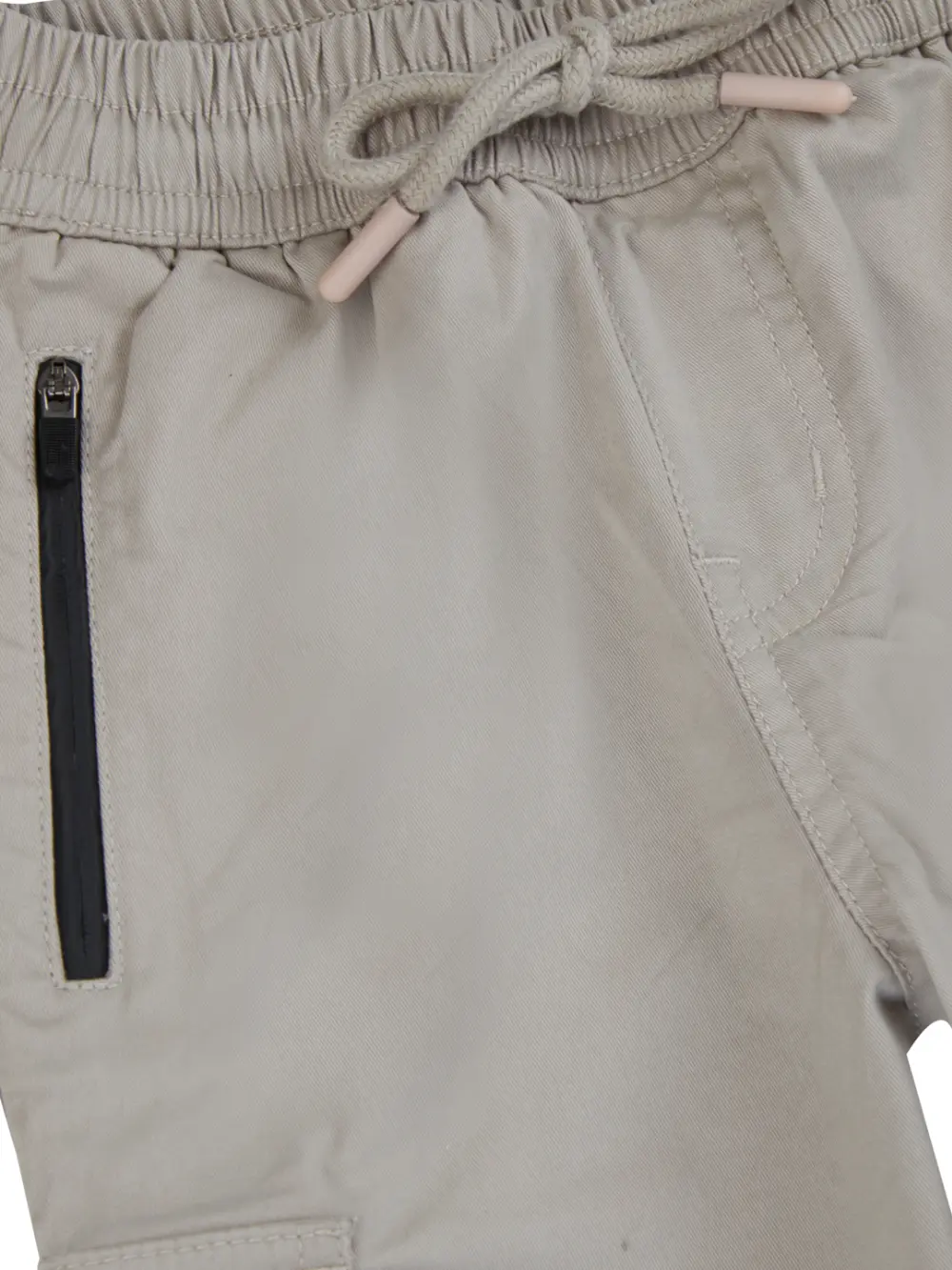 Boys Grey Solid Cotton Fixed Waist Trouser