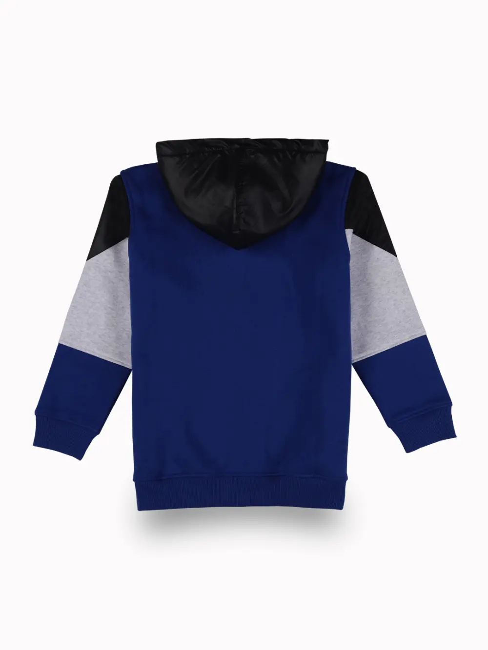 Gini And Jony Boys Blue Color Block Cotton Knits Jacket Full Sleeves