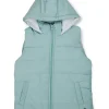 Gini And Jony Girls Blue Solid Taffeta Heavy Winter Jacket Sleeveless 11-12 Years