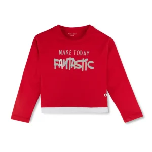 Gini And Jony Girls Cotton Round Neck Half Sleeves Knits Top