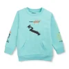 Boys Blue Cotton Printed Sweatshirt