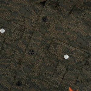 Gini And Jony Boys Green Camouflage Cotton Shirt Full Sleeves