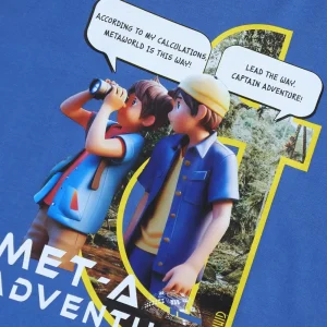 Gini And Jony Boys Blue Digital Print Cotton Single Jersey T-Shirt Half Sleeves