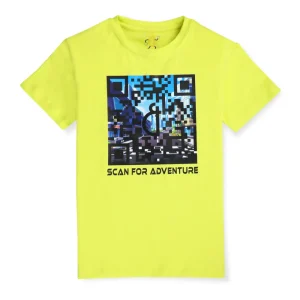 Gini And Jony Boys Lime Digital Print Cotton Single Jersey T-Shirt Half Sleeves