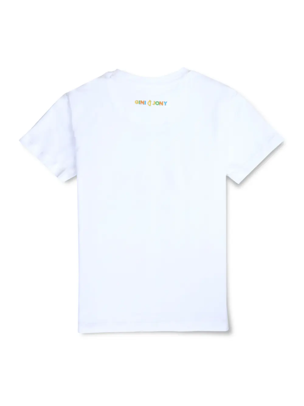 Gini And Jony Boys White Digital Print Cotton T-Shirt Half Sleeves