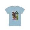 Gini And Jony Girls Blue Graphic Print Lycra Knits Top Half Sleeves 3-4 Years