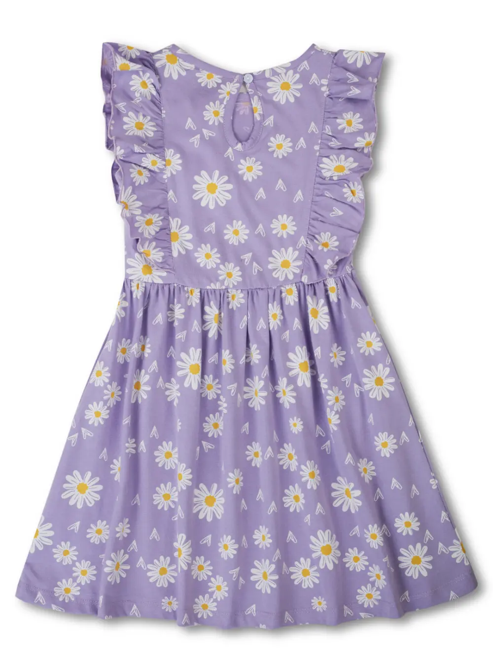 Gini And Jony Girls Purple Floral Print Cotton Dress Sleeveless