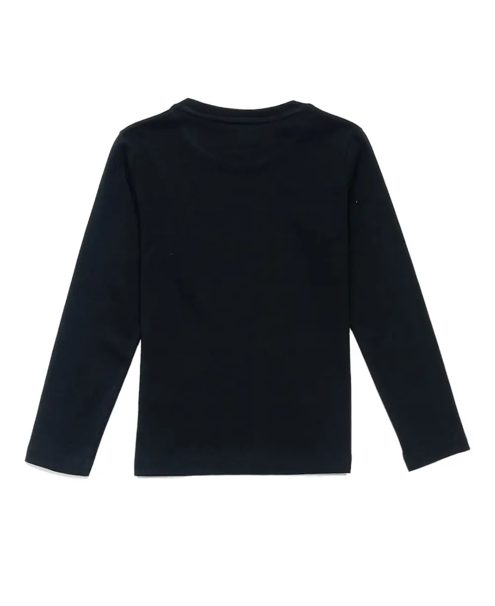 Gini And Jony Girls Black Solid Cotton Knits Top Half Sleeves 3-4 Years