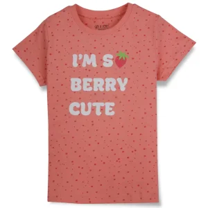 Gini And Jony Girls Cotton Round Neck Half Sleeves Knits Top