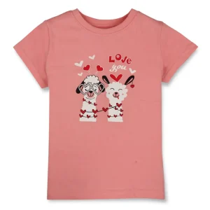 Gini And Jony Girls Cotton Round Neck Half Sleeves Knits Top