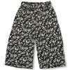 Gini And Jony Girls Black Abstract Crepe Culottes Elasticated