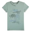 Gini & Jony Boys' Blue T-Shirt Knitshand-Wash Regular Fit