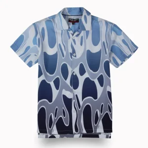 Gini And Jony Boys Blue Abstract Print Cotton Co-Ordinate Set