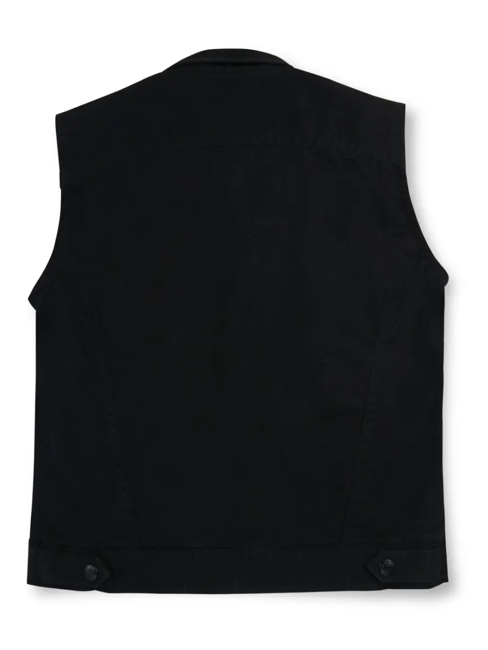 Gini And Jony Boys Black Solid Cotton Woven Jacket Sleeveless
