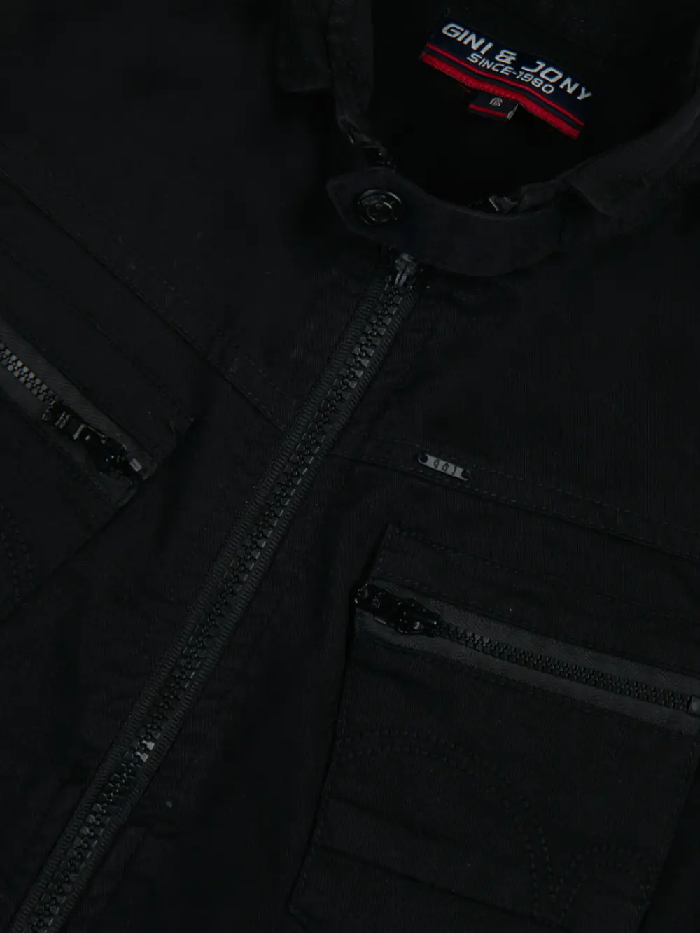 Gini And Jony Boys Black Solid Cotton Woven Jacket Sleeveless