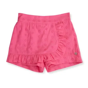 Gini And Jony Girls Pink Eyelet Cotton Skort Elasticated