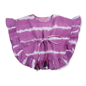 Gini And Jony Girls Purple Abstract Cotton Woven Top Half Sleeves 9-10 Years