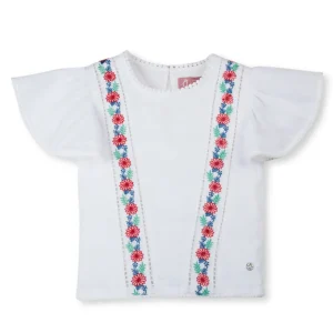 Gini And Jony Girls Cotton Round Neck Half Sleeves Knits Top