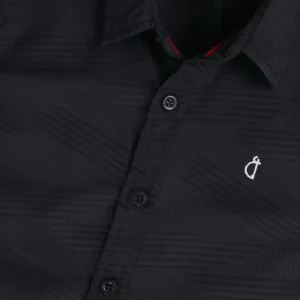Gini & Jony Boys Black Cotton Abstract Print Collared Neck Half Sleeve Shirt