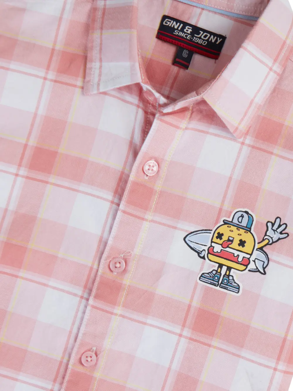 Gini And Jony Boys Solid Cotton Shirt