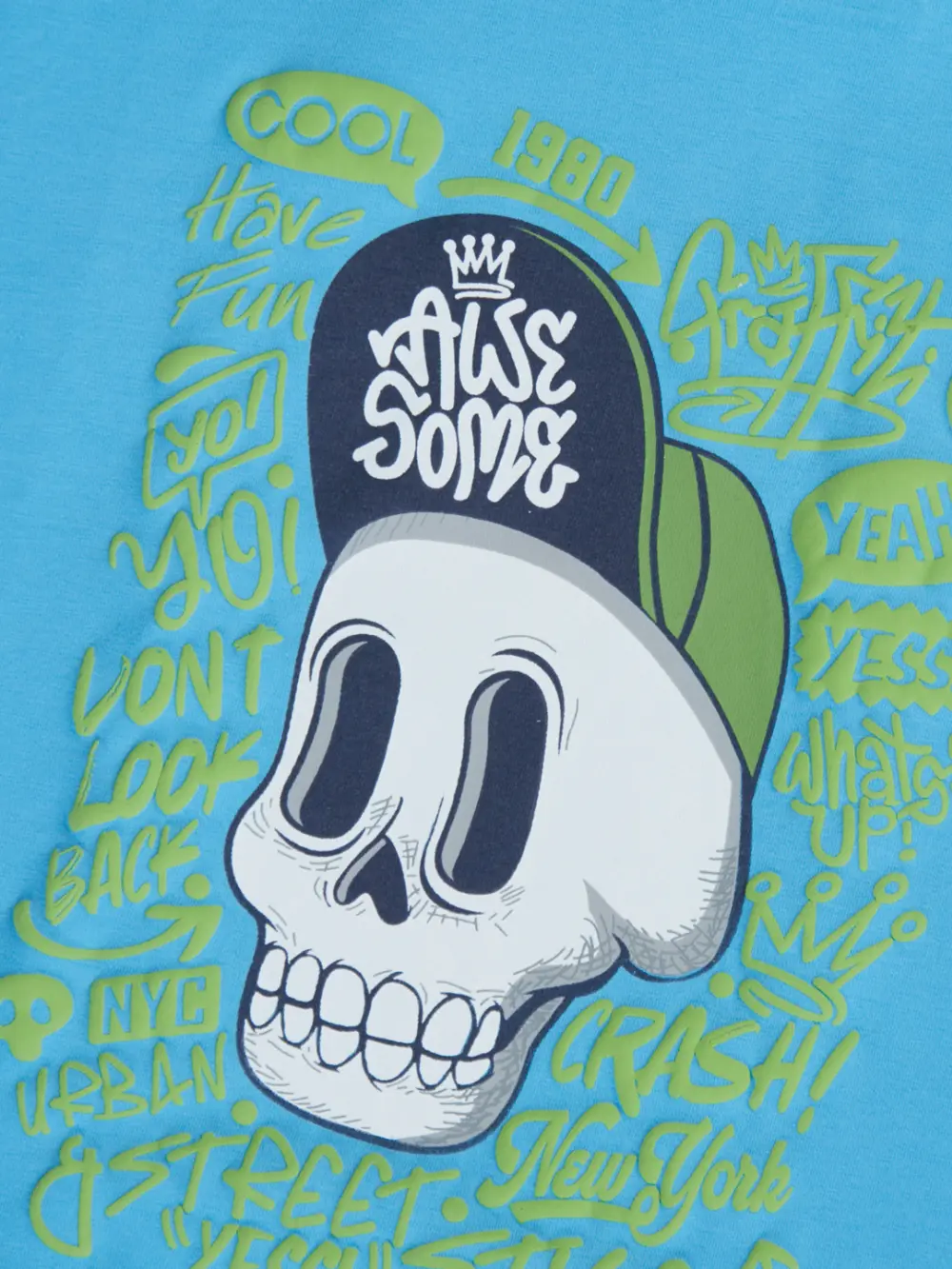 Gini & Jony Boys' Blue T-Shirt Knitshand-Wash Regular Fit