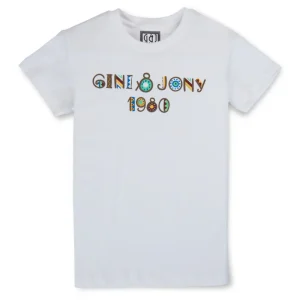 Gini And Jony Boys White Typographic Print Cotton T-Shirt Half Sleeves