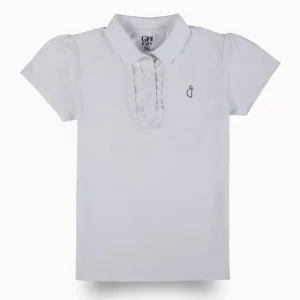 Gini And Jony Girls White Solid Cotton Knits Top Half Sleeves 11-12 Years