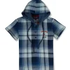 Gini And Jony Boys Blue Checks Cotton Shirt Half Sleeves