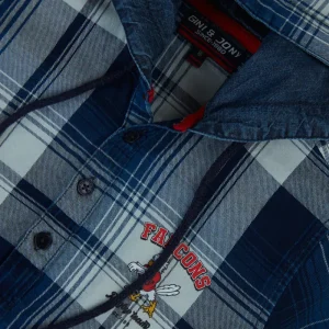 Gini And Jony Boys Blue Checks Cotton Shirt Half Sleeves