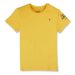 Gini And Jony Boys Yellow Graphic Print Cotton T-Shirt Half Sleeves