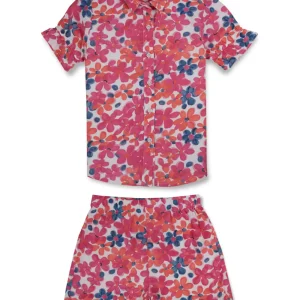 Gini & Jony Boys Multicolor Solid Cotton Co-Ordinate Set