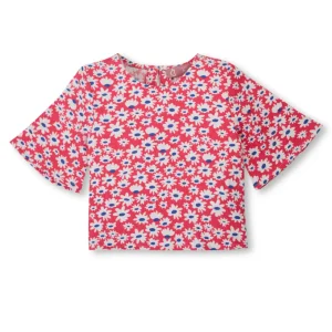Gini And Jony Girls Red Floral Print Cotton Co-Ordinate Set 9-10 Years