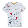 Gini & Jony Boys' Blue T-Shirt Knitshand-Wash Regular Fit