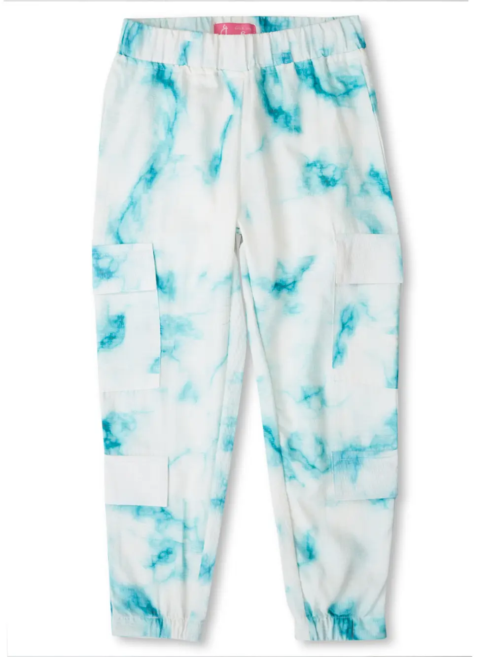Gini And Jony Girls White Tie Dye Cotton Track Pant Elasticated