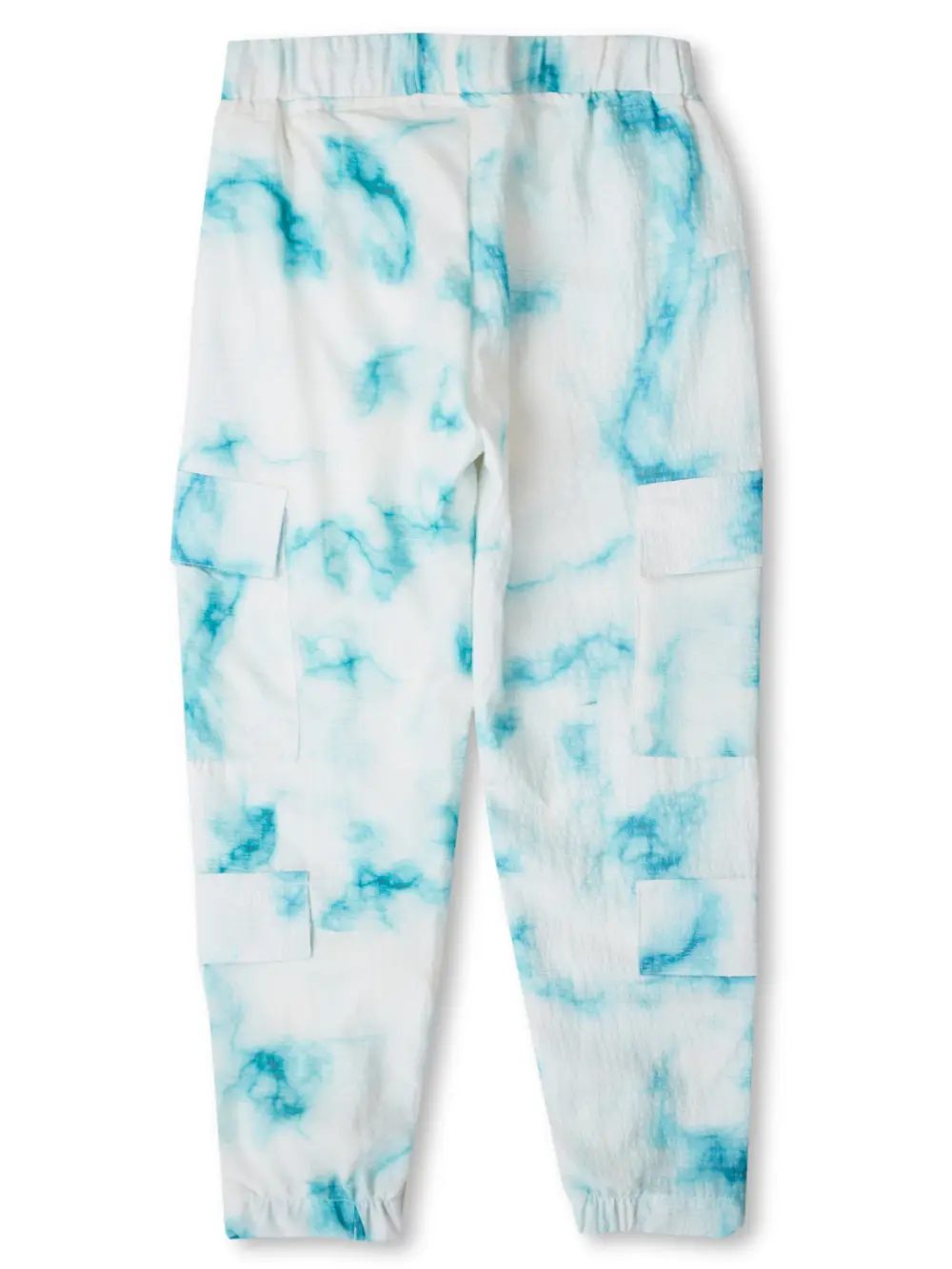 Gini And Jony Girls White Tie Dye Cotton Track Pant Elasticated