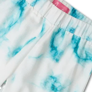 Gini And Jony Girls White Tie Dye Cotton Track Pant Elasticated